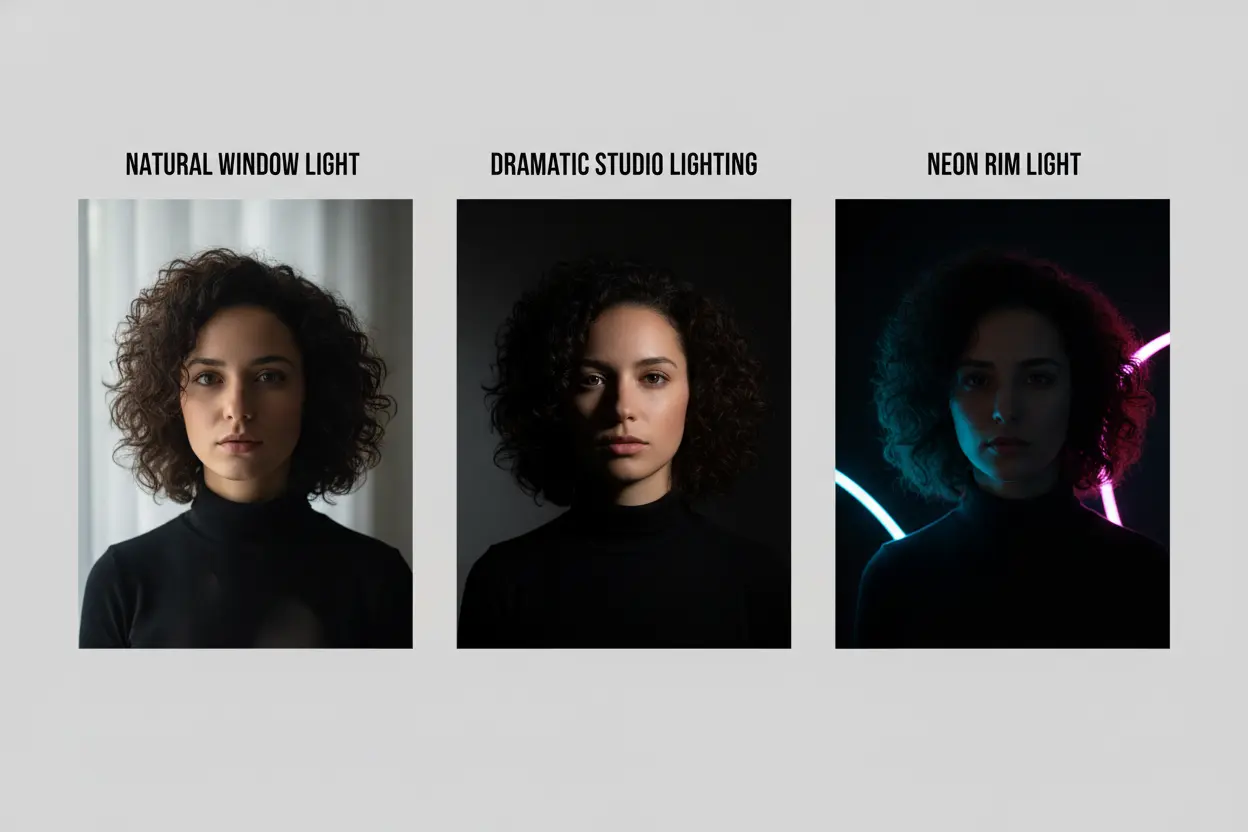 Portrait lighting techniques comparison